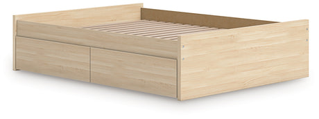Onita Natural Queen Platform Bed with 2 Side Storage from Ashley - Luna Furniture