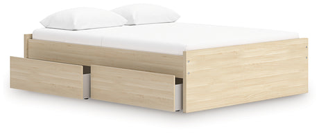 Onita Natural Queen Platform Bed with 2 Side Storage from Ashley - Luna Furniture