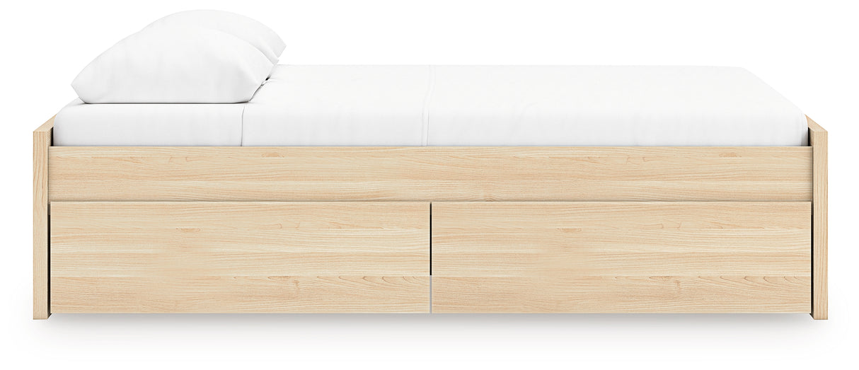 Onita Natural Queen Platform Bed with 2 Side Storage from Ashley Furniture - Luna Furniture