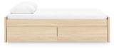 Onita Natural Queen Platform Bed with 2 Side Storage from Ashley Furniture - Luna Furniture