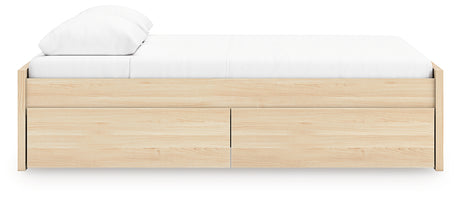 Onita Natural Queen Platform Bed with 2 Side Storage from Ashley - Luna Furniture