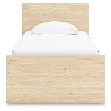 Onita Natural Twin Panel Platform Bed with 1 Side Storage from Ashley - Luna Furniture