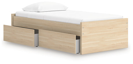 Onita Natural Twin Platform Bed with 1 Side Storage from Ashley - Luna Furniture