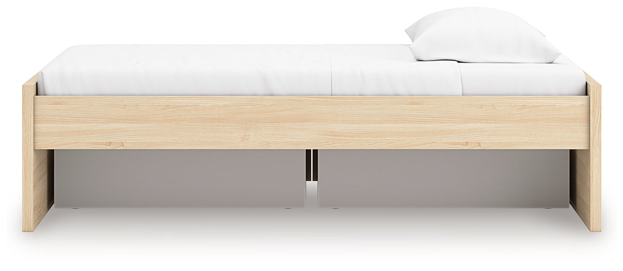 Onita Natural Twin Platform Bed with 1 Side Storage from Ashley - Luna Furniture