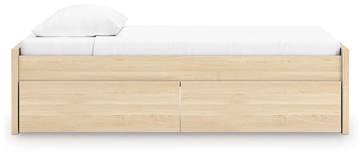 Onita Natural Twin Platform Bed with 1 Side Storage from Ashley - Luna Furniture