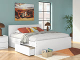 Onita White King Panel Platform Bed with 2 Side Storage from Ashley Furniture - Luna Furniture