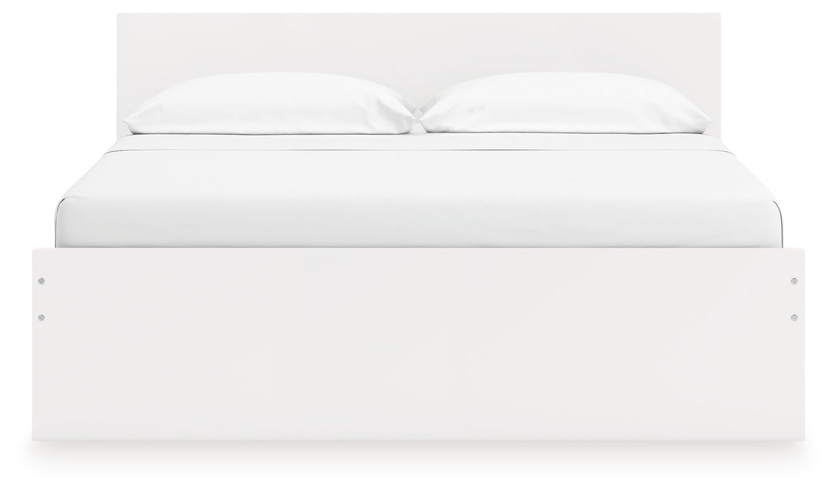 Onita White King Panel Platform Bed with 2 Side Storage from Ashley Furniture - Luna Furniture