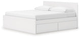 Onita White King Panel Platform Bed with 2 Side Storage from Ashley Furniture - Luna Furniture
