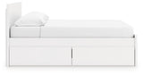 Onita White King Panel Platform Bed with 2 Side Storage from Ashley Furniture - Luna Furniture