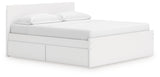Onita White King Panel Platform Bed with Storage from Ashley Furniture - Luna Furniture