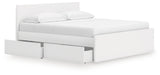 Onita White King Panel Platform Bed with Storage from Ashley Furniture - Luna Furniture