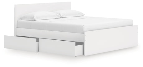 Onita White King Panel Platform Bed with Storage from Ashley Furniture - Luna Furniture