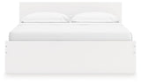 Onita White King Panel Platform Bed with Storage from Ashley Furniture - Luna Furniture