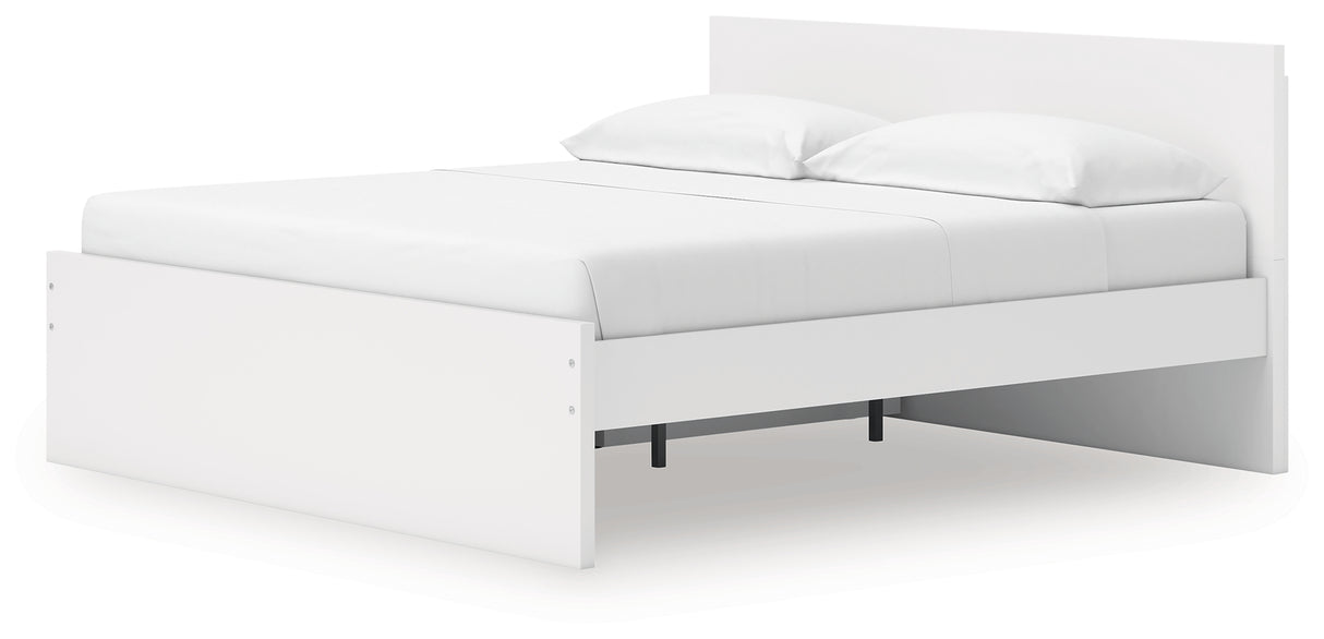 Onita White King Panel Platform Bed with Storage from Ashley Furniture - Luna Furniture