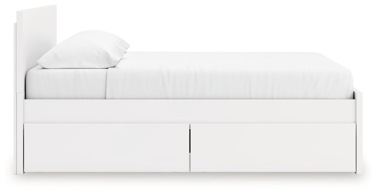Onita White King Panel Platform Bed with Storage from Ashley Furniture - Luna Furniture
