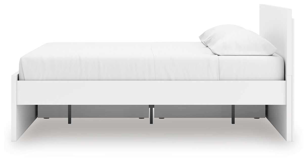 Onita White King Panel Platform Bed with Storage from Ashley Furniture - Luna Furniture
