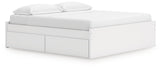 Onita White King Platform Bed with 1 Side Storage from Ashley Furniture - Luna Furniture