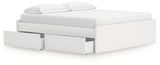 Onita White King Platform Bed with 1 Side Storage from Ashley Furniture - Luna Furniture