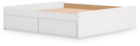 Onita White King Platform Bed with 1 Side Storage from Ashley Furniture - Luna Furniture