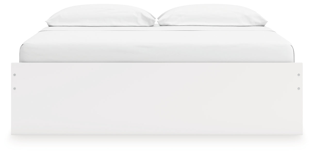 Onita White King Platform Bed with 1 Side Storage from Ashley Furniture - Luna Furniture
