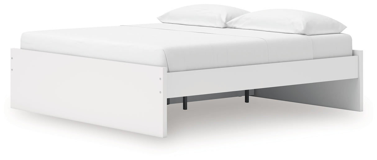 Onita White King Platform Bed with 1 Side Storage from Ashley Furniture - Luna Furniture