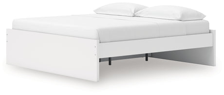 Onita White King Platform Bed with 1 Side Storage from Ashley Furniture - Luna Furniture