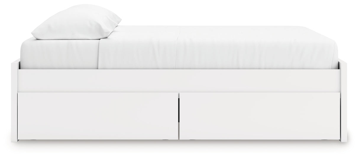 Onita White King Platform Bed with 1 Side Storage from Ashley Furniture - Luna Furniture
