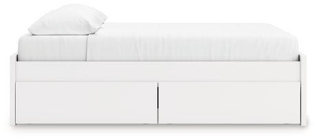 Onita White King Platform Bed with 1 Side Storage from Ashley Furniture - Luna Furniture