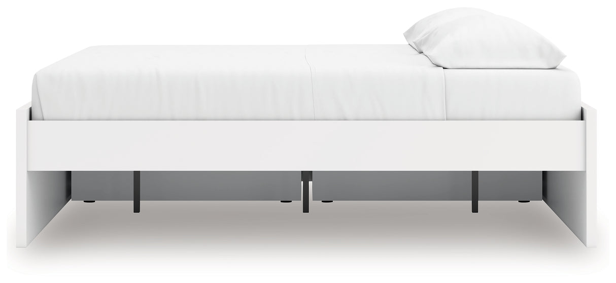 Onita White King Platform Bed with 1 Side Storage from Ashley Furniture - Luna Furniture