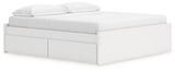 Onita White King Platform Bed with 2 Side Storage from Ashley - Luna Furniture