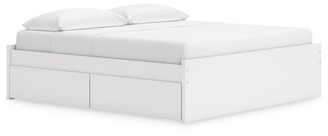 Onita White King Platform Bed with 2 Side Storage from Ashley Furniture - Luna Furniture