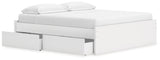 Onita White King Platform Bed with 2 Side Storage from Ashley - Luna Furniture