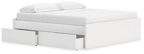 Onita White King Platform Bed with 2 Side Storage from Ashley Furniture - Luna Furniture