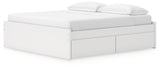 Onita White King Platform Bed with 2 Side Storage from Ashley - Luna Furniture