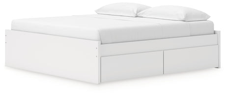 Onita White King Platform Bed with 2 Side Storage from Ashley Furniture - Luna Furniture