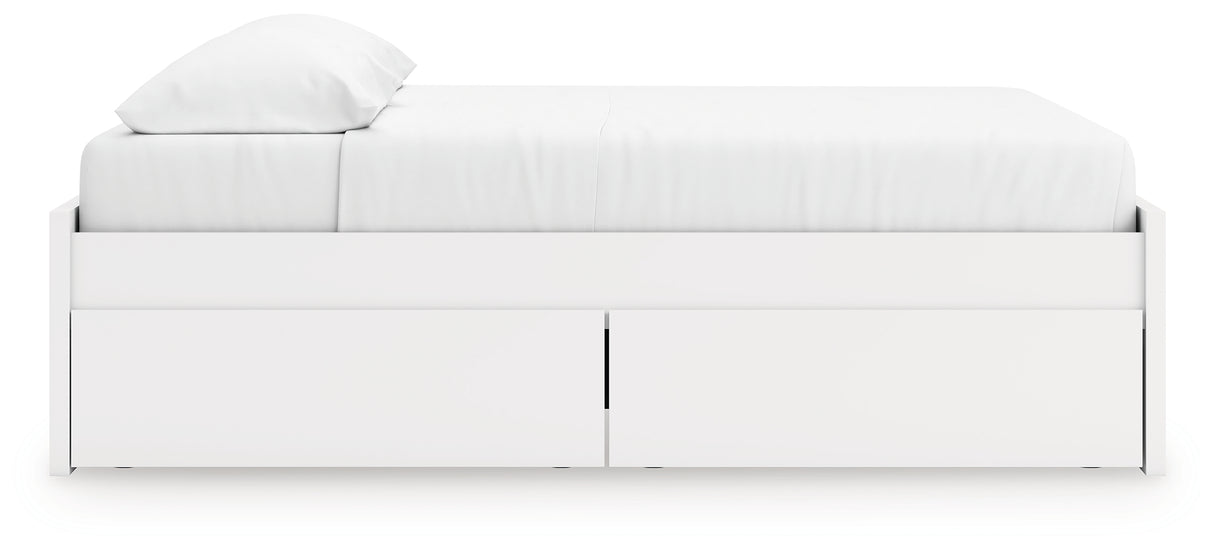 Onita White King Platform Bed with 2 Side Storage from Ashley - Luna Furniture