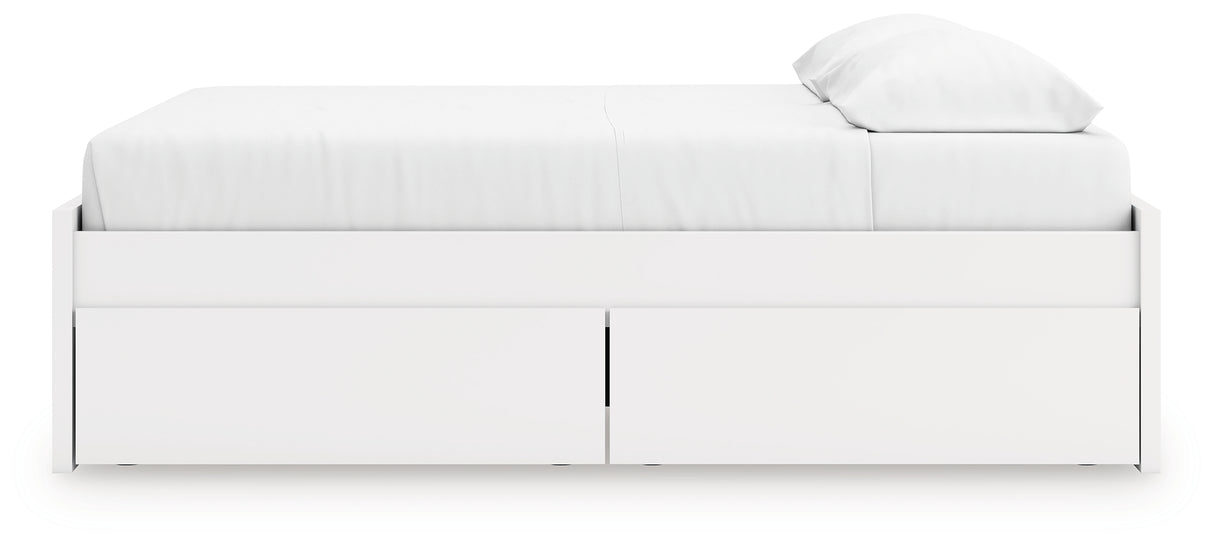 Onita White King Platform Bed with 2 Side Storage from Ashley - Luna Furniture