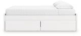 Onita White King Platform Bed with 2 Side Storage from Ashley - Luna Furniture