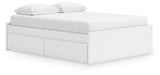 Onita White Queen Platform Bed with 1 Side Storage from Ashley Furniture - Luna Furniture