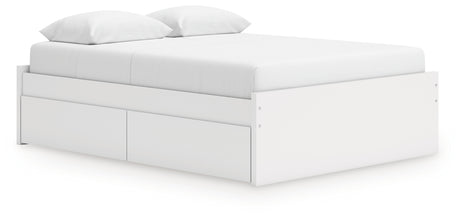Onita White Queen Platform Bed with 1 Side Storage from Ashley - Luna Furniture