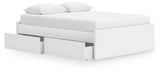 Onita White Queen Platform Bed with 1 Side Storage from Ashley Furniture - Luna Furniture