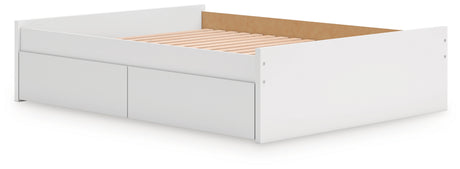 Onita White Queen Platform Bed with 1 Side Storage from Ashley - Luna Furniture