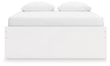 Onita White Queen Platform Bed with 1 Side Storage from Ashley Furniture - Luna Furniture