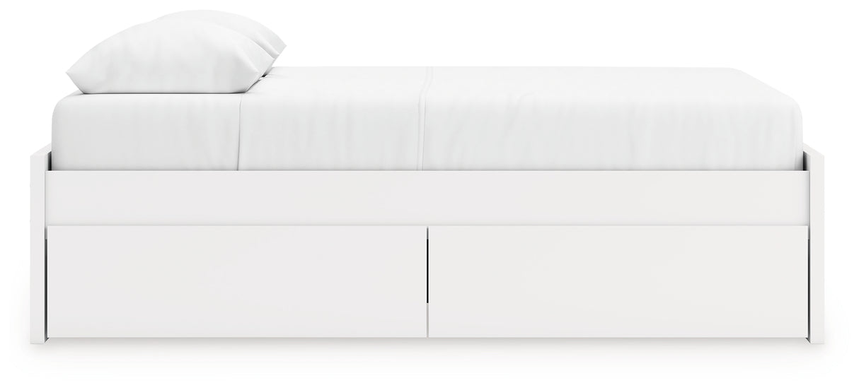 Onita White Queen Platform Bed with 1 Side Storage from Ashley Furniture - Luna Furniture