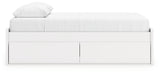 Onita White Queen Platform Bed with 1 Side Storage from Ashley Furniture - Luna Furniture