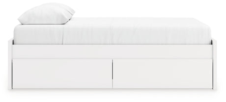 Onita White Queen Platform Bed with 1 Side Storage from Ashley - Luna Furniture