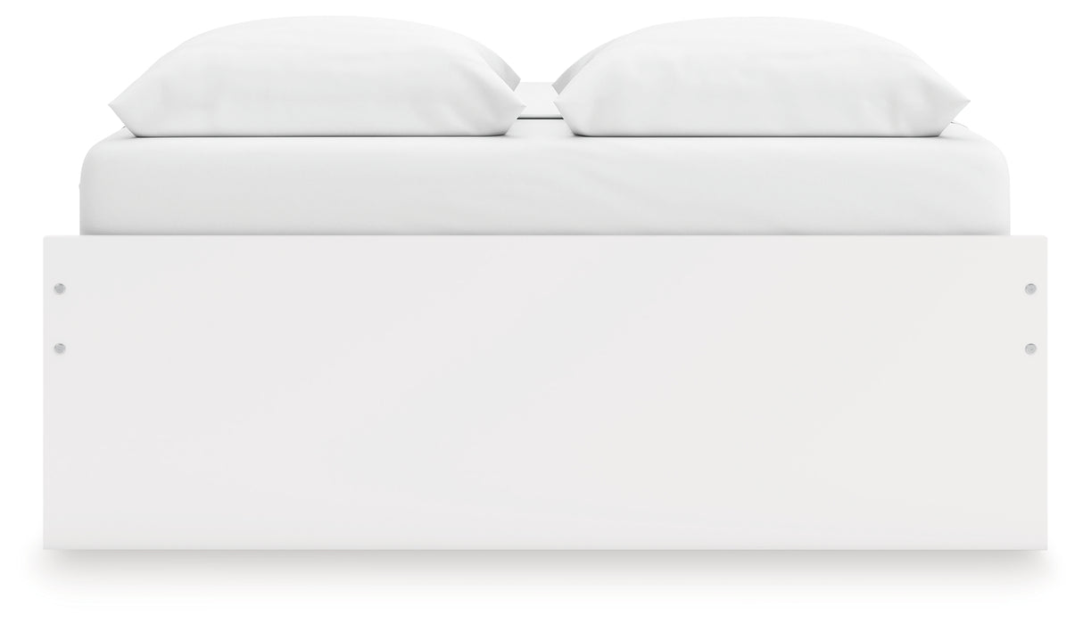 Onita White Queen Platform Bed with 1 Side Storage from Ashley Furniture - Luna Furniture
