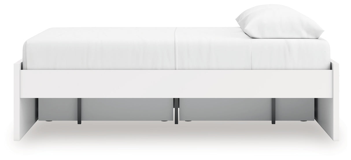 Onita White Queen Platform Bed with 1 Side Storage from Ashley Furniture - Luna Furniture