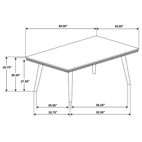Onslow Dark Brown Rectangular Wood Dining Table from Coaster - Luna Furniture