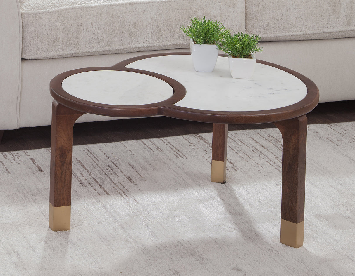 Oormi 3-Piece Banswara White Marble Inlay Table Set from Steve Silver - Luna Furniture